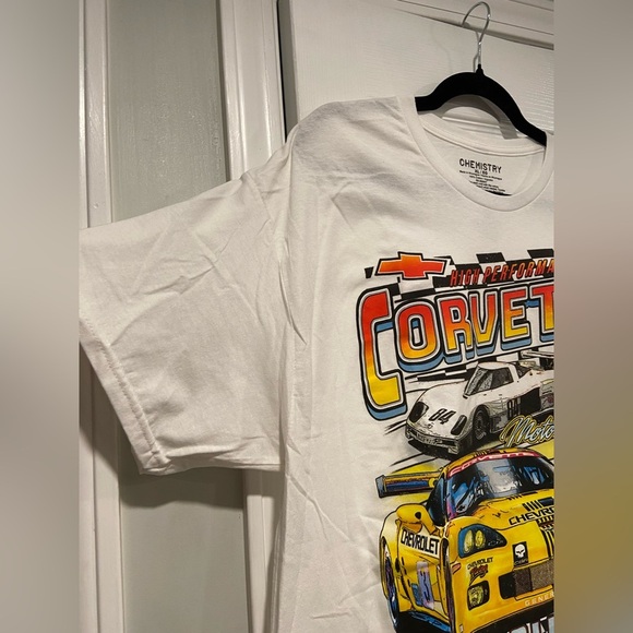NWT Corvette Size XL White Cotton Tee Shirt Graphic Print Chevrolet Motor Sports - Picture 5 of 10